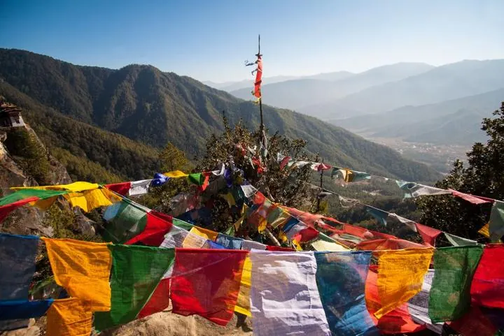 Gebetsfahnen am Dochu-La-Pass – Bhutan