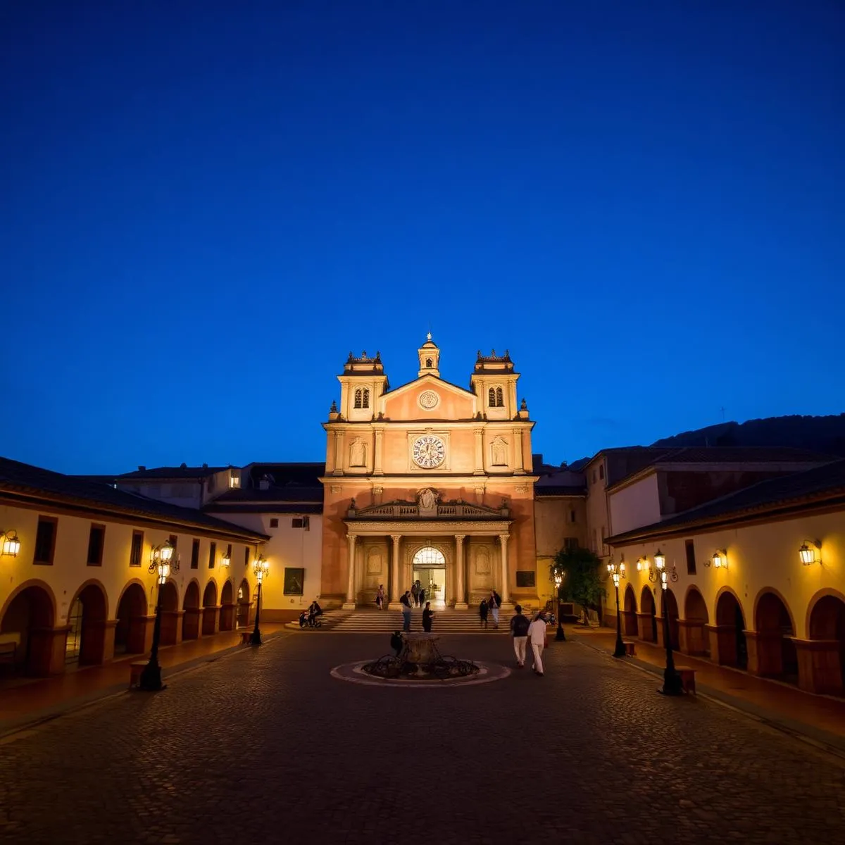 Cusco Peru – koloniale Plaza de Armas zur blauen Stunde